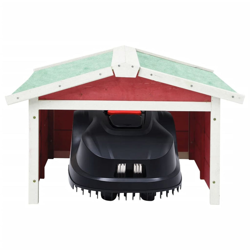Robotic Lawn Mower Garage 72x87x50 cm Red and White Firwood Payday Deals