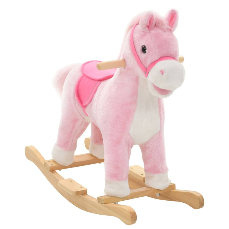 Rocking Animal Horse Plush 65x32x58 cm Pink Payday Deals