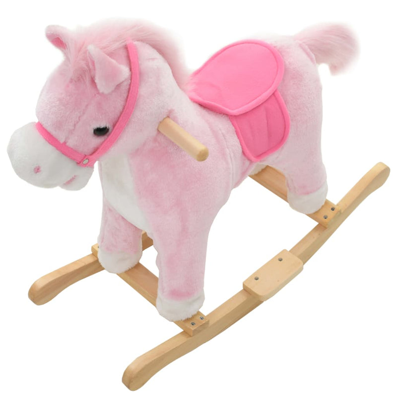 Rocking Animal Horse Plush 65x32x58 cm Pink Payday Deals