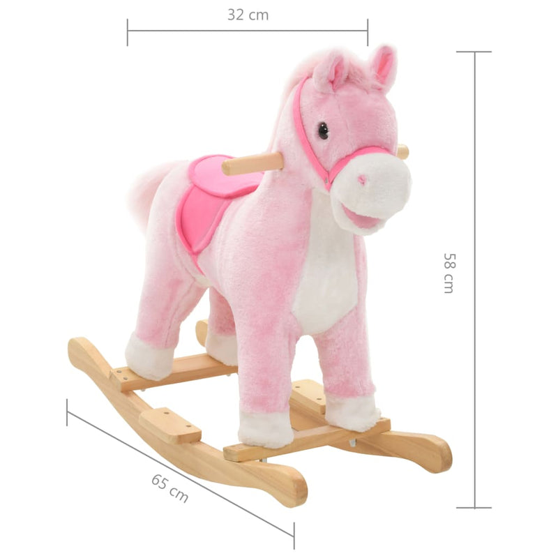 Rocking Animal Horse Plush 65x32x58 cm Pink Payday Deals