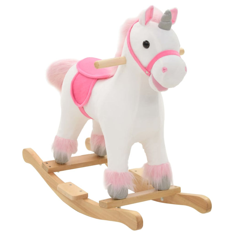 Rocking Animal Unicorn Plush 65x32x58 cm White and Pink Payday Deals