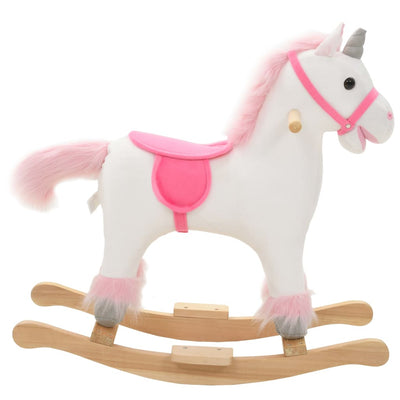 Rocking Animal Unicorn Plush 65x32x58 cm White and Pink Payday Deals