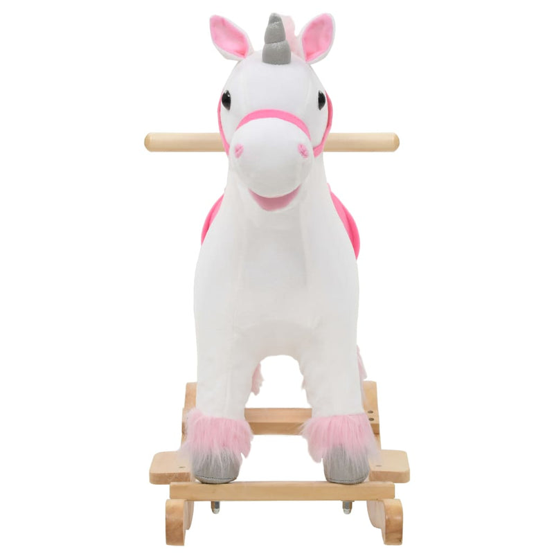 Rocking Animal Unicorn Plush 65x32x58 cm White and Pink Payday Deals