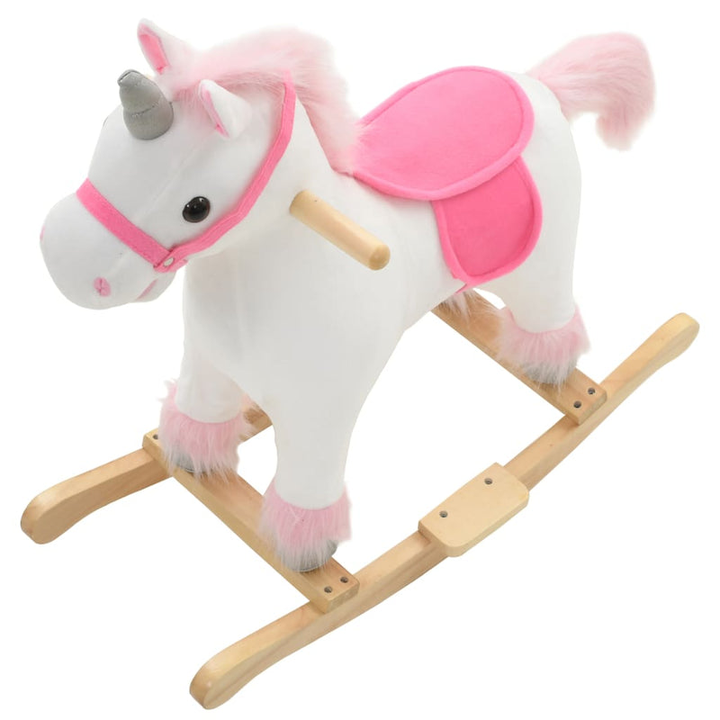 Rocking Animal Unicorn Plush 65x32x58 cm White and Pink Payday Deals