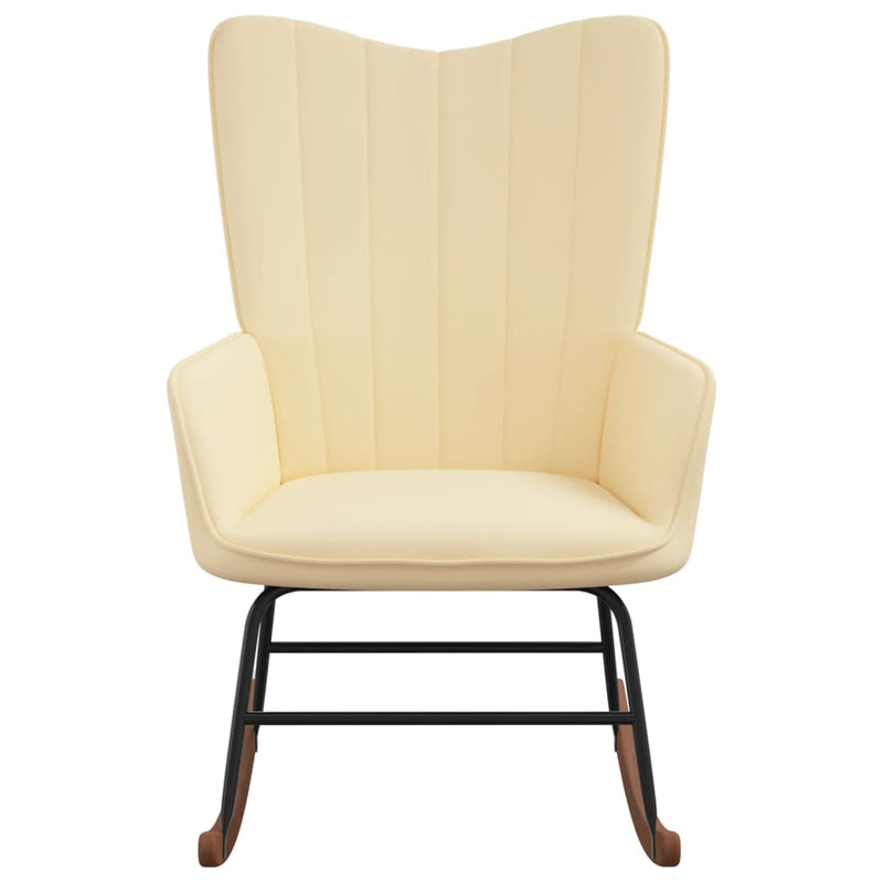 Rocking Chair Cream White Velvet Payday Deals