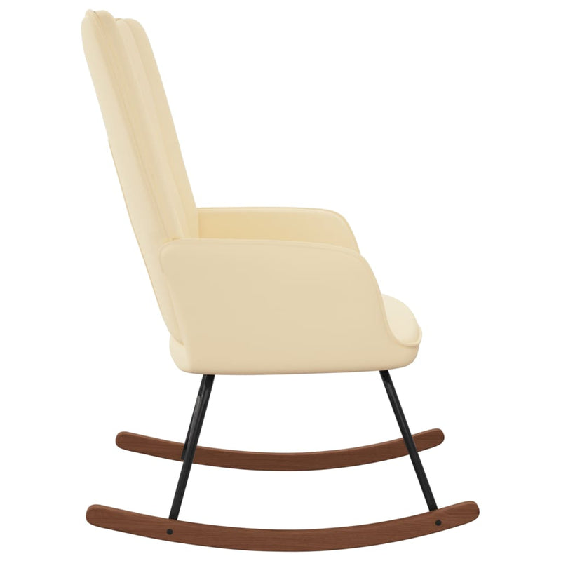 Rocking Chair Cream White Velvet Payday Deals