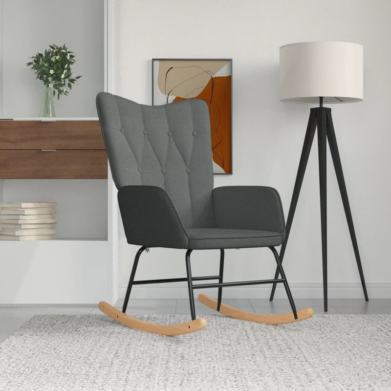 Rocking Chair Dark Grey Fabric Payday Deals