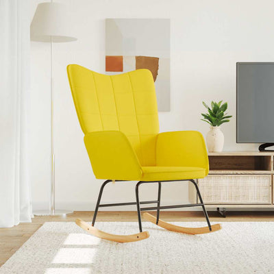 Rocking Chair Mustard Yellow Fabric Payday Deals