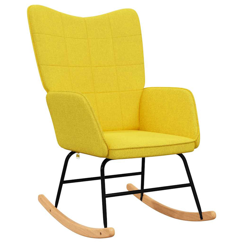 Rocking Chair Mustard Yellow Fabric Payday Deals