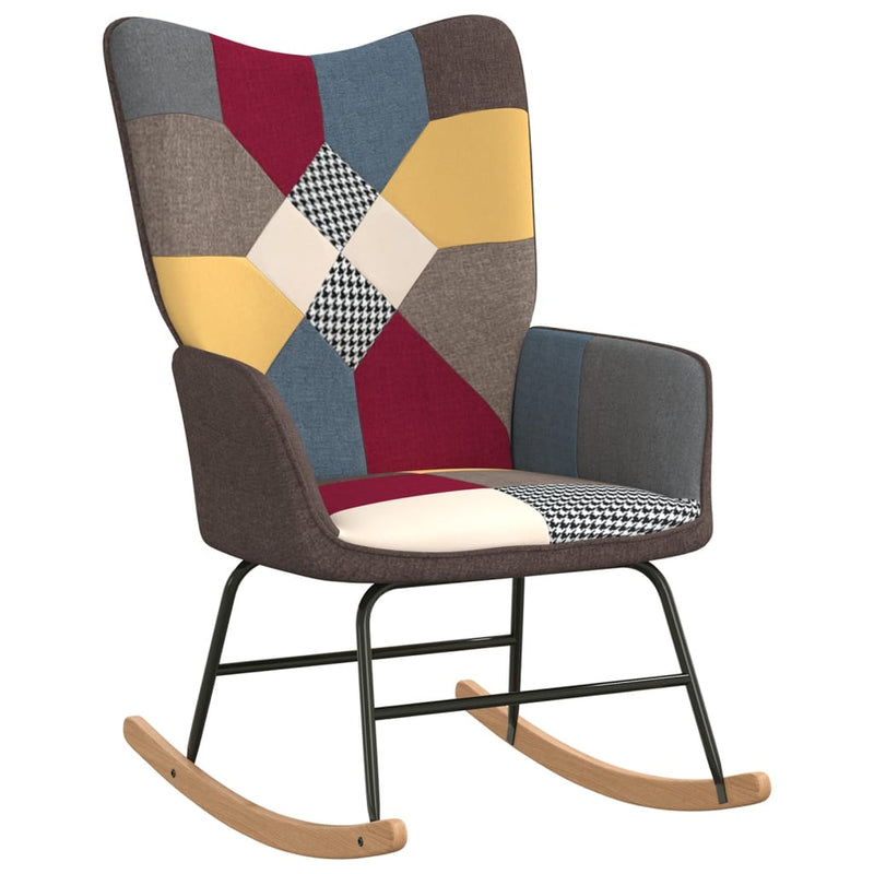 Rocking Chair with a Stool Patchwork Fabric Payday Deals
