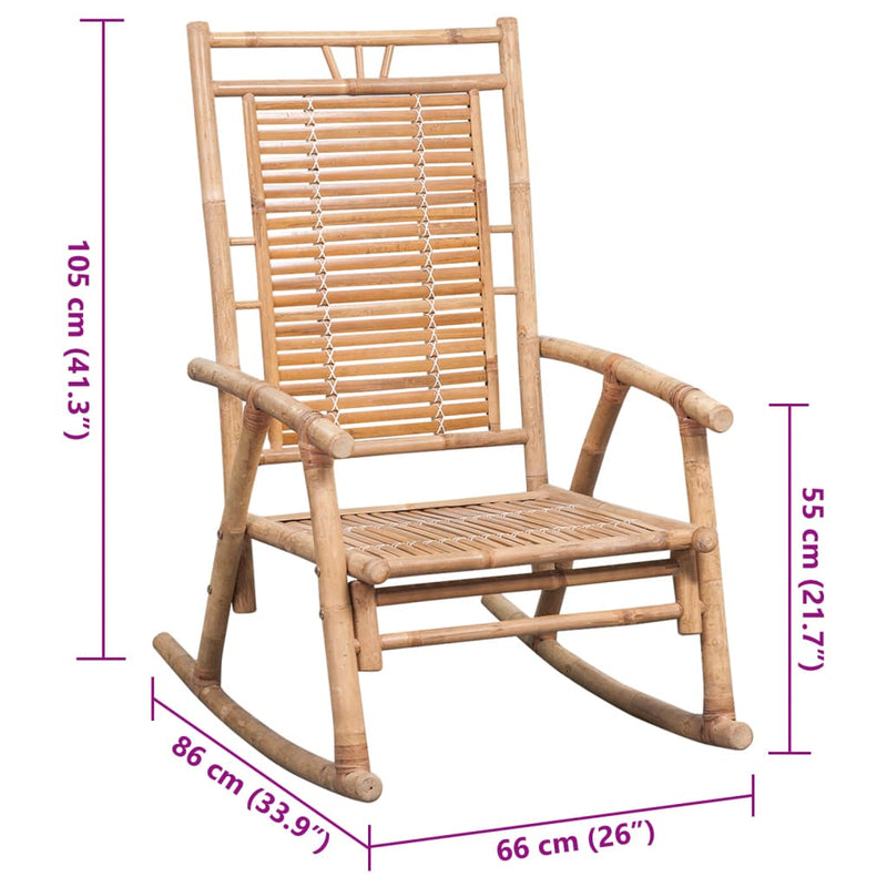 Rocking Chair with cushion Bamboo Payday Deals
