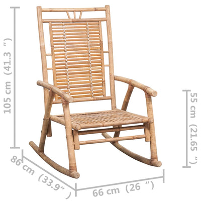 Rocking Chair with cushion Bamboo Payday Deals