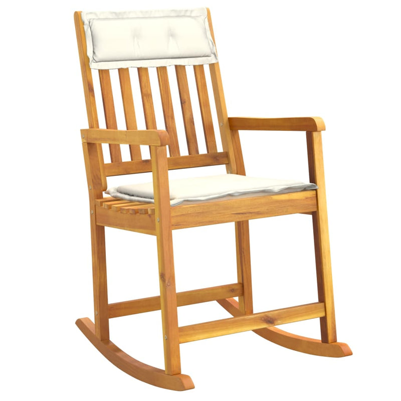 Rocking Chair with Cushions Solid Wood Acacia Payday Deals