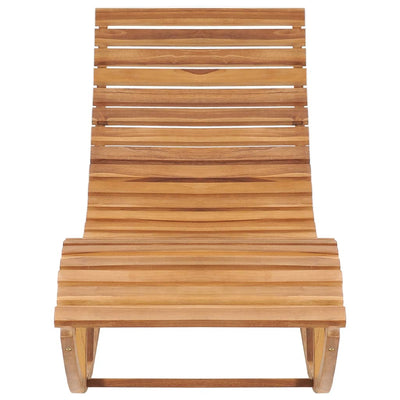 Rocking Sun Lounger with Cushion Solid Teak Wood Payday Deals