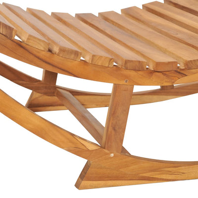 Rocking Sun Lounger with Cushion Solid Teak Wood Payday Deals