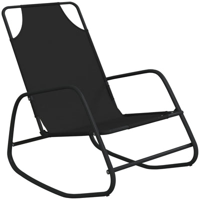 Rocking Sun Loungers 2 pcs Black Steel and Textilene Payday Deals