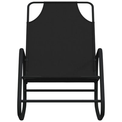 Rocking Sun Loungers 2 pcs Black Steel and Textilene Payday Deals