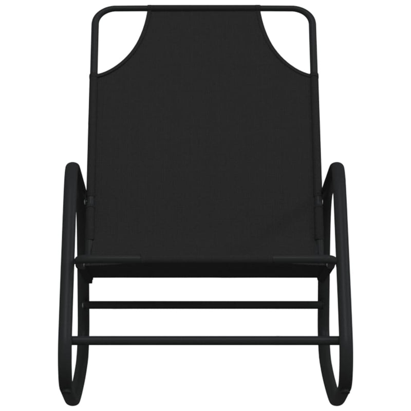 Rocking Sun Loungers 2 pcs Black Steel and Textilene Payday Deals