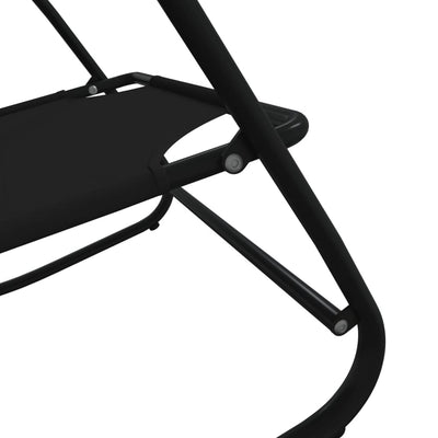 Rocking Sun Loungers 2 pcs Black Steel and Textilene Payday Deals