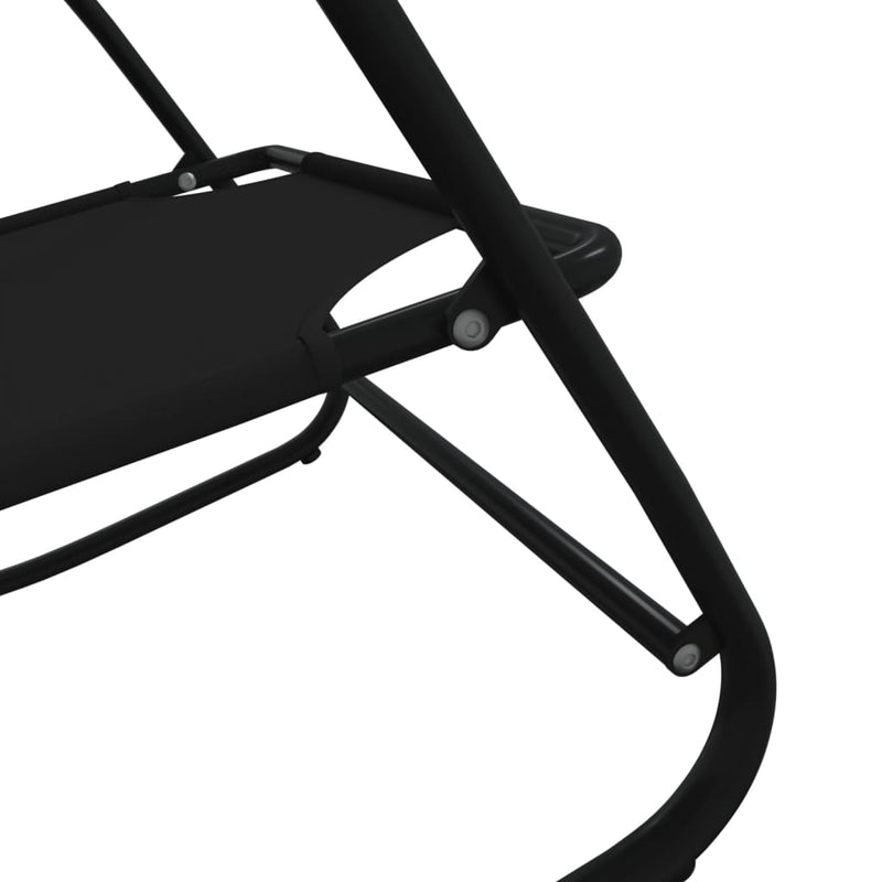 Rocking Sun Loungers 2 pcs Black Steel and Textilene Payday Deals