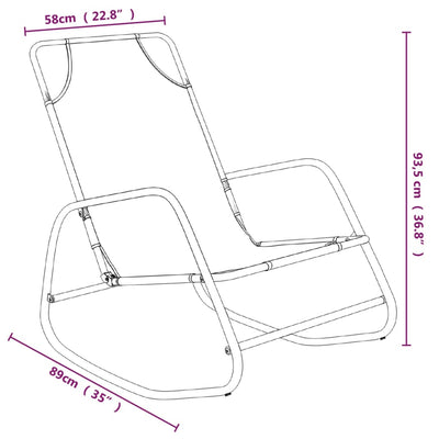 Rocking Sun Loungers 2 pcs Black Steel and Textilene Payday Deals