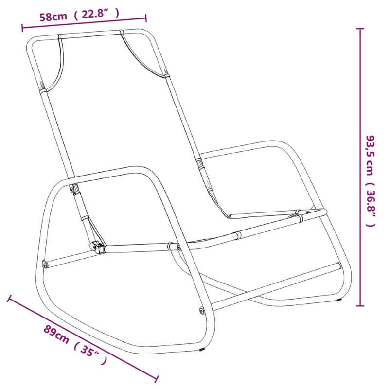 Rocking Sun Loungers 2 pcs Black Steel and Textilene Payday Deals