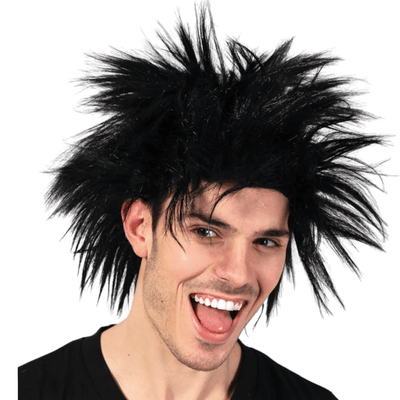 ROCKSTAR WIG Punk Costume Party Fancy Spiky Hair Disco Dress 70s 80s Rock Payday Deals