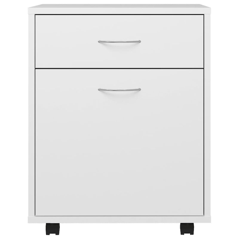 Rolling Cabinet White 45x38x54 cm Engineered Wood Payday Deals