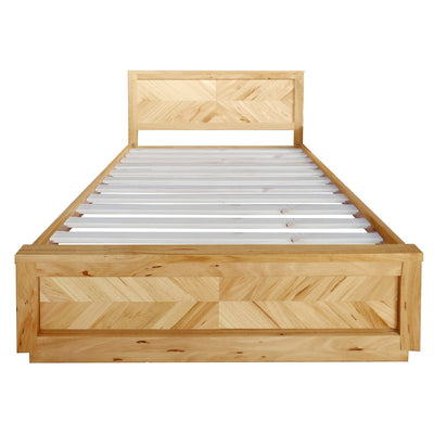 Rosemallow Queen Size Bed Parquet Solid Messmate Timber Wood Frame Mattress Base Payday Deals