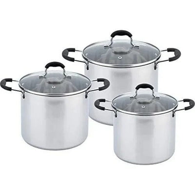 Rossner Stainless Steel Induction Cookware Set Casserole Stockpot - 3 Pots with Lids Payday Deals