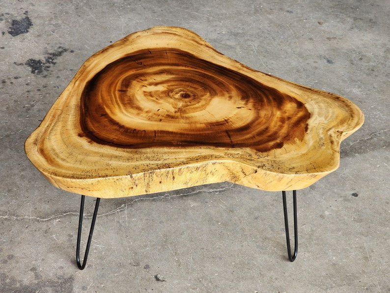 Round Raintree Wood Live Edge Coffee Table Payday Deals