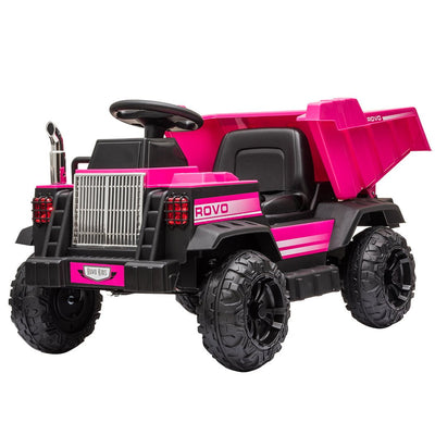 ROVO KIDS Electric Ride On Children's Toy Dump Truck with Bluetooth Music - Pink Payday Deals