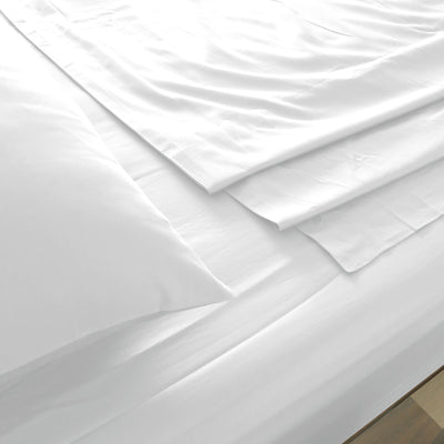 Royal Comfort 1000 Thread Count Bamboo Cotton Sheet and Quilt Cover Complete Set - Queen - White