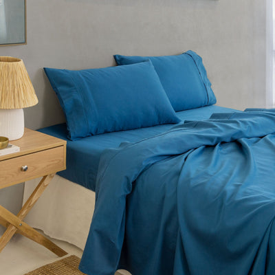 Royal Comfort 1000TC Balmain Hotel Grade Bamboo Cotton Sheets Pillowcases Set - King - Mineral Blue Payday Deals