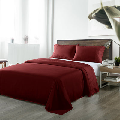 Royal Comfort Blended Bamboo Sheet Set Malaga Wine - King