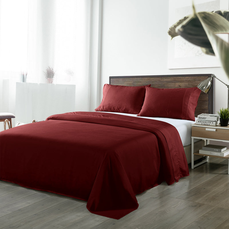 Royal Comfort Blended Bamboo Sheet Set Malaga Wine - King Payday Deals