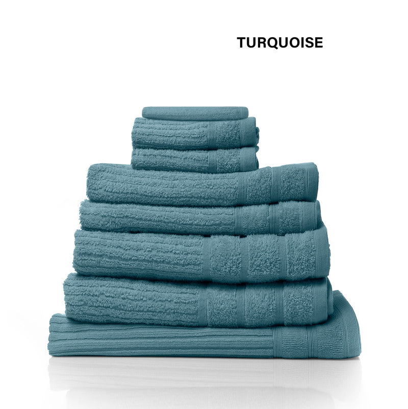 Royal Comfort Eden Egyptian Cotton 600GSM 8 Piece Luxury Bath Towels Set - Turquoise Payday Deals