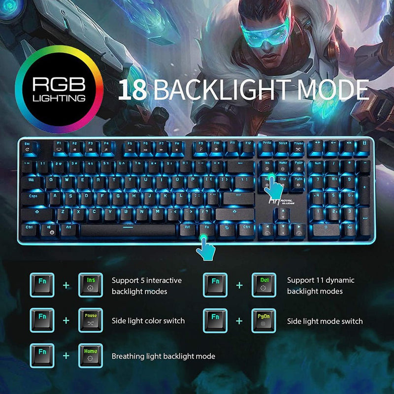 Royal Kludge RK918 RGB Wired Mechanical Keyboard Black (Blue Switch) Payday Deals