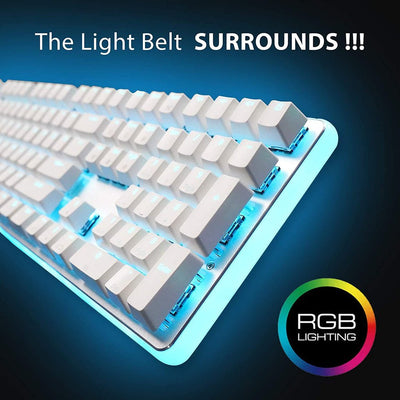 Royal Kludge RK918 RGB Wired Mechanical Keyboard White (Brown Switch) Payday Deals