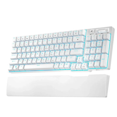 Royal Kludge RK96 Wired Tri Mode Bluetooth RGB Hot Swappable Mechanical Keyboard White (Brown Switch)