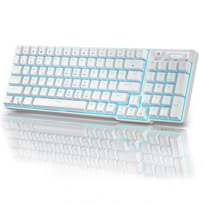Royal Kludge RK96 Wired Tri Mode Bluetooth RGB Hot Swappable Mechanical Keyboard White (Brown Switch) Payday Deals