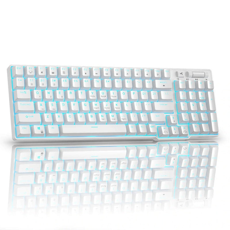 Royal Kludge RK96 Wired Tri Mode Bluetooth RGB Hot Swappable Mechanical Keyboard White (Brown Switch) Payday Deals