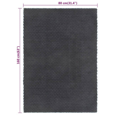 Rug Rectangular Anthracite 80x160 cm Cotton Payday Deals