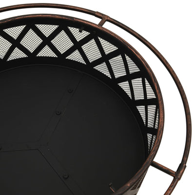 Rustic Fire Pit with Poker 76 cm XXL Steel Payday Deals