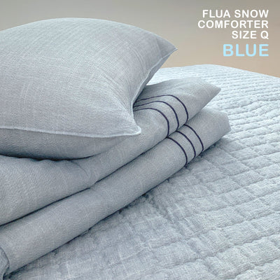 Saesom Queen Blue Flua Snow Comforter Set Cool Lightweight Quilt Bedspread Bedding Coverlet Payday Deals