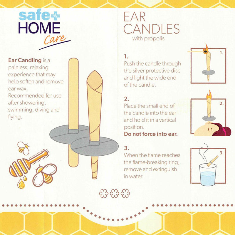 Safe Home Care Cone Bees Wax Ear Candles with Propolis Payday Deals