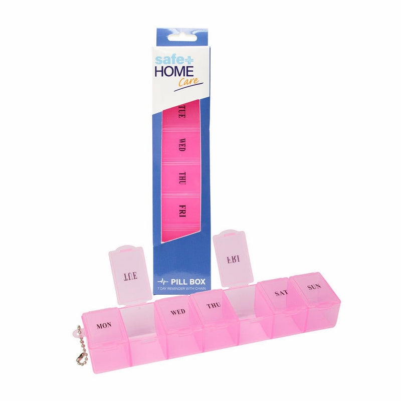 Safe Home Care Pill Box Organiser 7 Day 18.5 x 4 x 2.7cm (Random Colour) Payday Deals