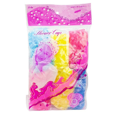 Safe Home Care Shower Cap Head Caps Flower Assorted Designs 6pcs