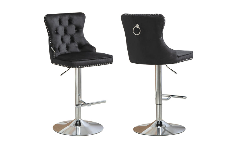 Sahara Black Barstool with Silver Stand -Set of 2 Payday Deals