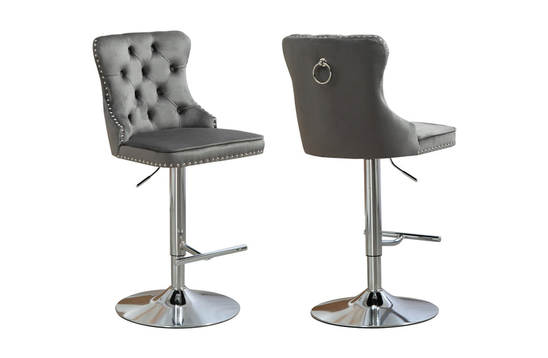 Sahara Dark Grey Barstool with Silver Stand -Set of 2 Payday Deals